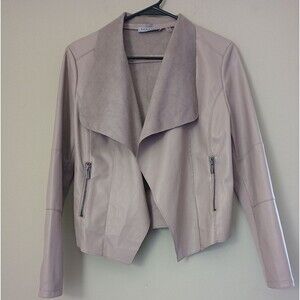 Bagatelle Faux Leather Open Front Jacket Size Small